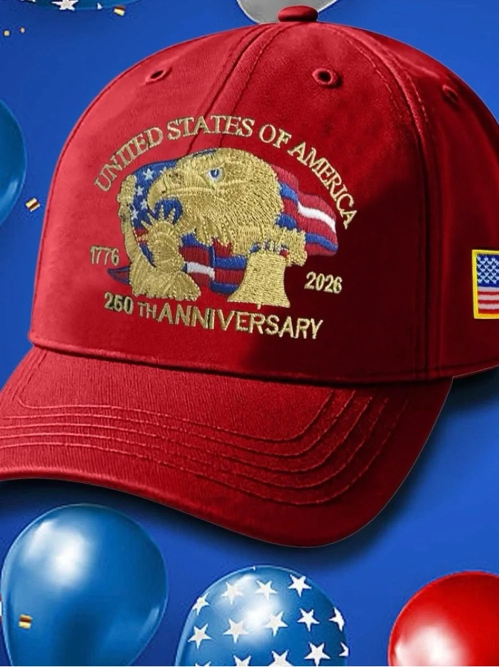 NWT- Women or men’s United States of America Red Embroidered Eagle Baseball Cap